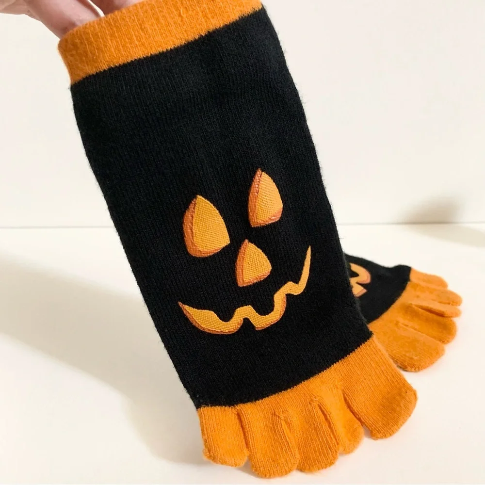 New Vintage Jack o’ lantern toe socks Halloween